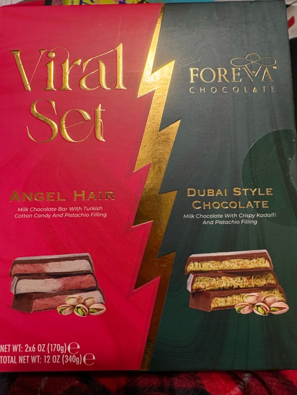 Viral Set Chocolate Gift Box - Pink and Dark Green